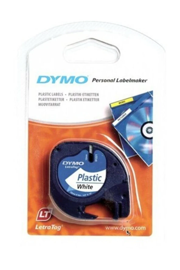Dymo Letratag Şerit Plastik 12MMx4 MT Beyaz 91201
