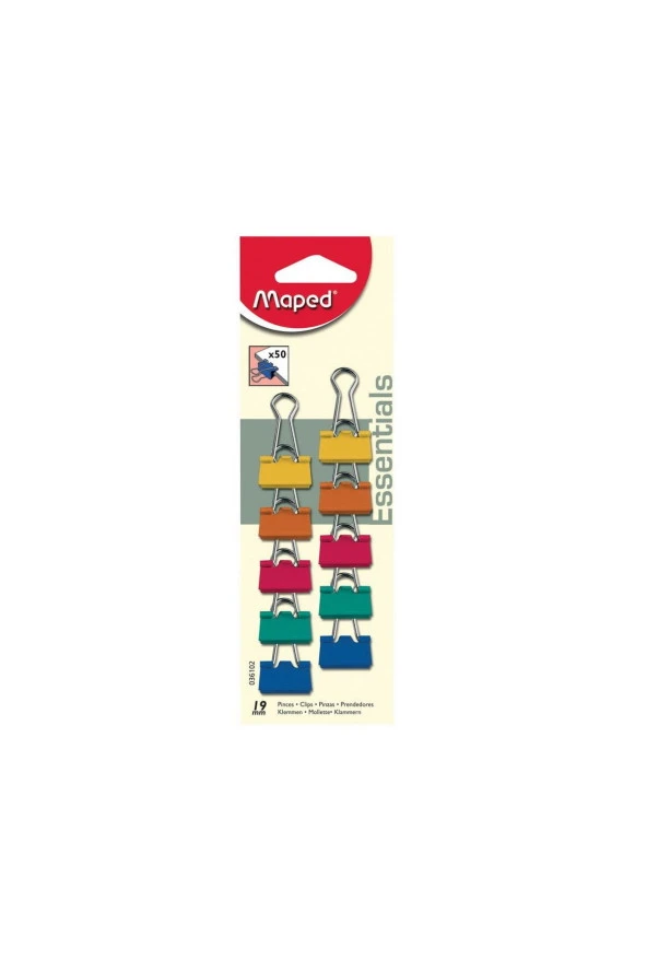 Maped Kıskaç (Klips) Renkli 10 LU 19 MM 036102