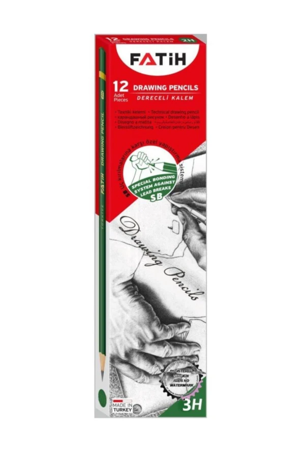Fatih 3h Dereceli Kurşun Kalem (12 Li Paket)
