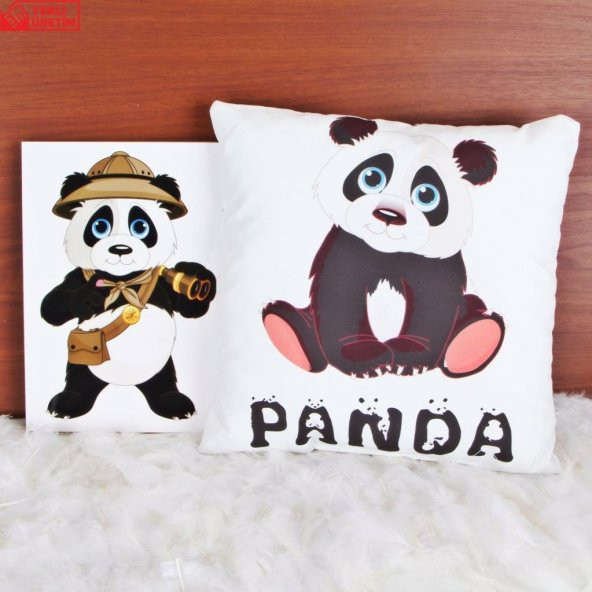 Sevimli Panda Günlük Hatıra Defteri Panda Puf Yastık Hediye Seti