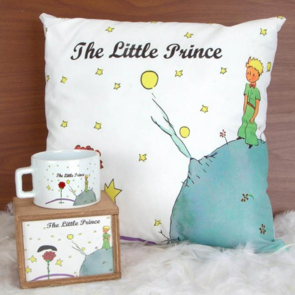 Küçük Prens Büyük Boy Yastık Küçük Prens Kutulu Kupa Hediye Seti
