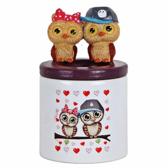 Baykuş Yastık Best Friends Baykuş Kalemlik ve Işıklı Biblo Sevgiliye Hediye Seti - 2