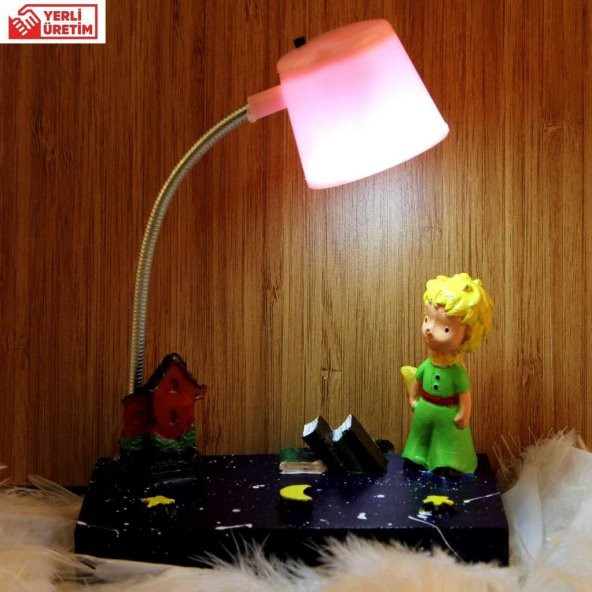 Küçük Prens Ahşap Kutulu Kupa 3 Küçük Prens Işıklı Biblo Hediye Seti - 3