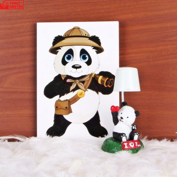 Panda Günlük Hatıra Defteri Panda Işıklı Biblo Masa Gece Lambası Hediye Seti