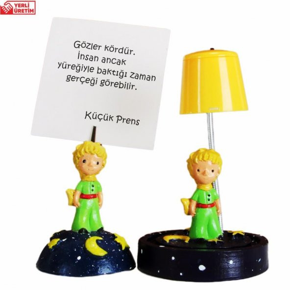 Küçük Prens Biblo Notluk Küçük Prens Işıklı Masa Gece Lambası Biblo Hediye Seti