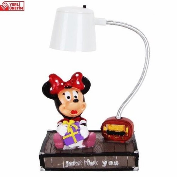 Mickey Mouse Minnie Mouse Işıklı Biblo Masa Gece Lambası Mickey Minnie Puf Yastık Hediye Seti - 2