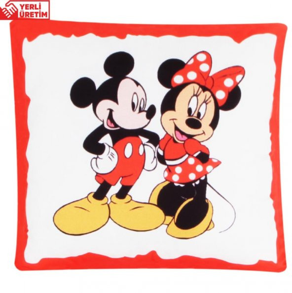 Mickey Mouse Minnie Mouse Işıklı Biblo Masa Gece Lambası Mickey Minnie Puf Yastık Hediye Seti - 3