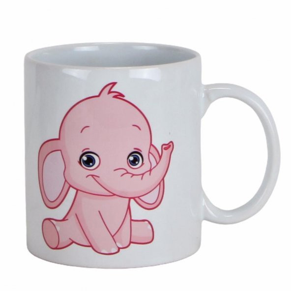 Sevimli Pembe Fil Kupa Pembe Fil Işıklı Biblo Masa Gece Lambası Hediye Seti - 3