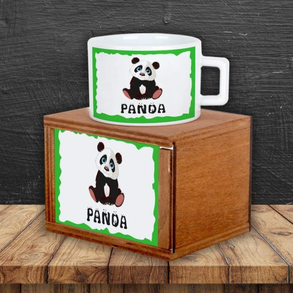 Evini Özleyen Sevimli Panda Masa Gece Lambası Işıklı Biblo Masum Panda Kutulu Kupa Set - 3