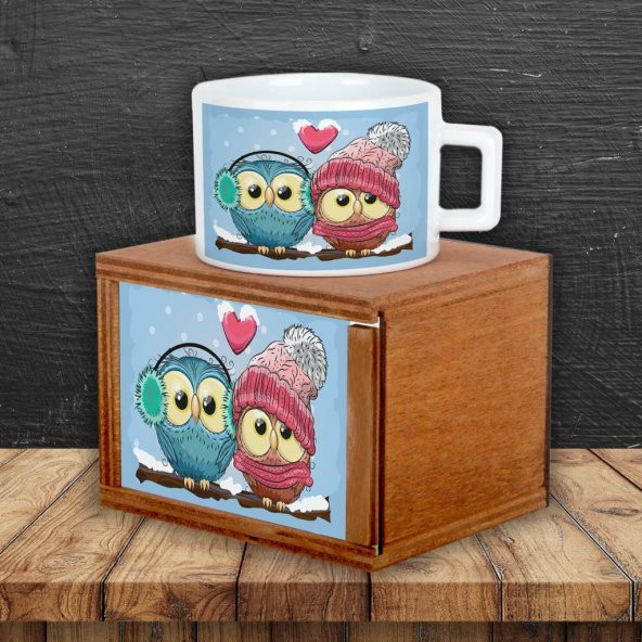 Best Frends Baykuşlar Hediye Seti Baykuş Kupa Aile Baykuş Işıklı Biblo - 2