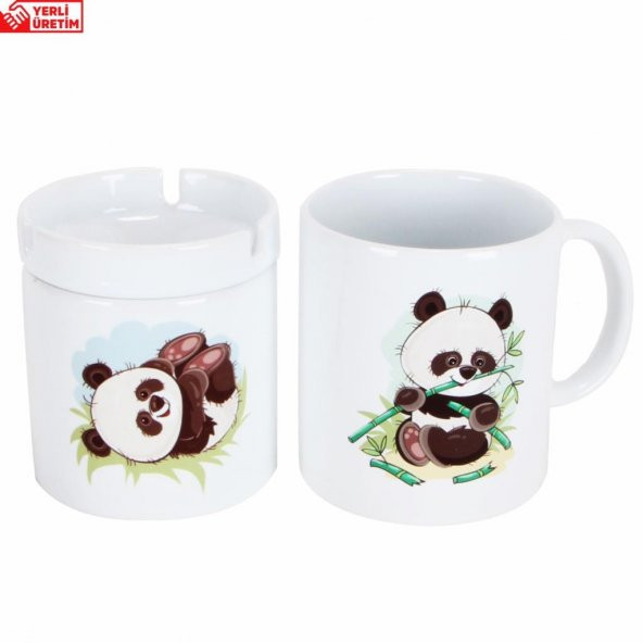 Sevimli Afacan Panda   Kupa Panda Küllük Hediye Seti