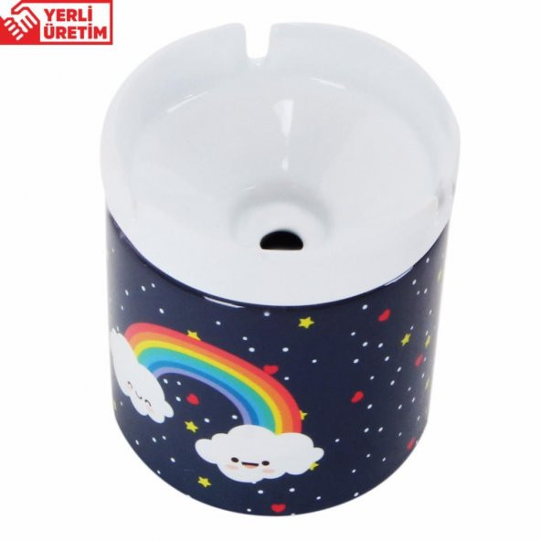 Gülümseyen Gökkuşağı Unicorn Küllük Unicorn Kupa Hediye Seti - 3