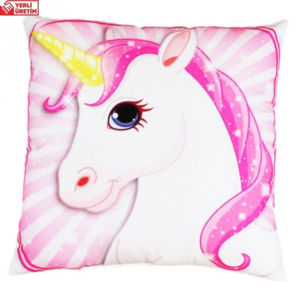 Unicorn Puf Yastık Unicorn Biblolu Kalemlik Unicorn Işıklı Biblo Hediye Seti - 4