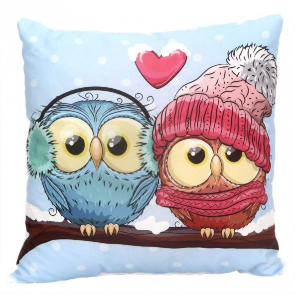 Best Frends Baykuşlar Kutulu Kupa Büyük Yastık Pembe Lamba Işıklı Biblo Seti - 2