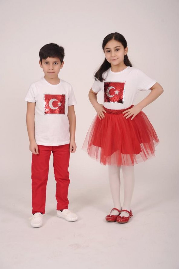 Paletli Ay Yıldız Bayrak Tişört