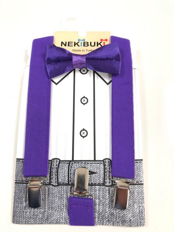 Pantolon askısı ve papyon takım - 3