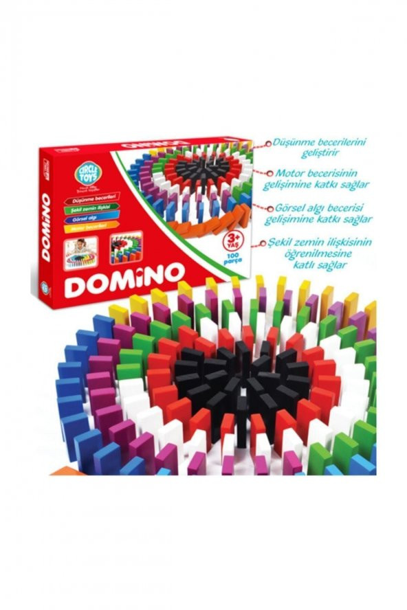 Domino Oyunu Renkli Ahşap 200 Parça
