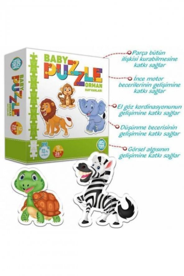 Circle Toys 3lü Araçlar Ve Hayvanlar Bebek Eğitici Puzzle Seti - 2