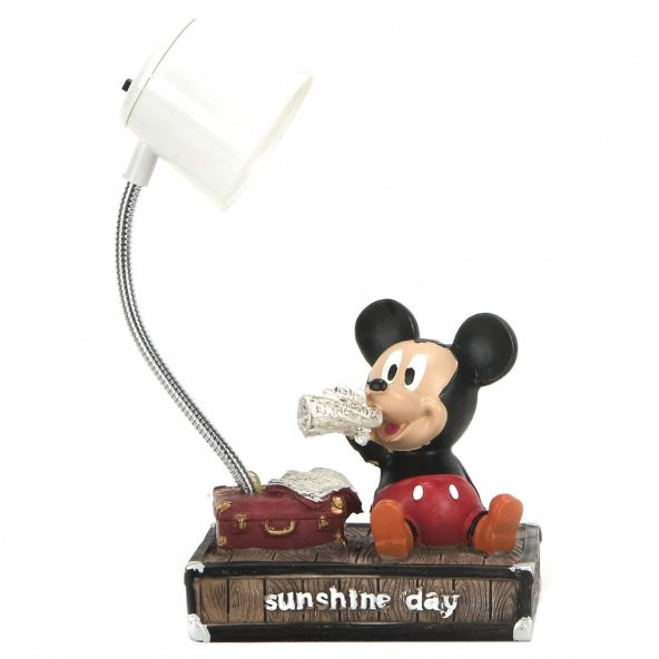 Mickey Mouse Beyaz Masa Gece Lambası Işıklı Biblo - 2