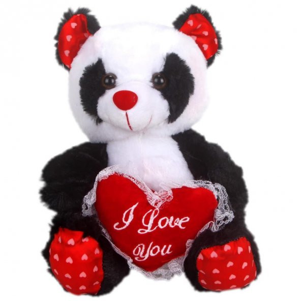 Sevgiliye Hediye Aşk Dolu Panda Peluş Oyuncak 25 Cm