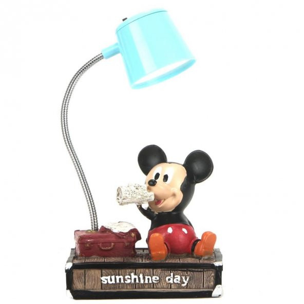 Mickey Mouse Mavi Masa Gece Lambası Işıklı Biblo
