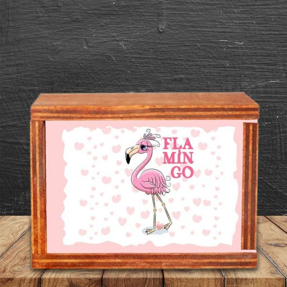 Flamingo Ahşap Doğal Kutulu Kupa - 3