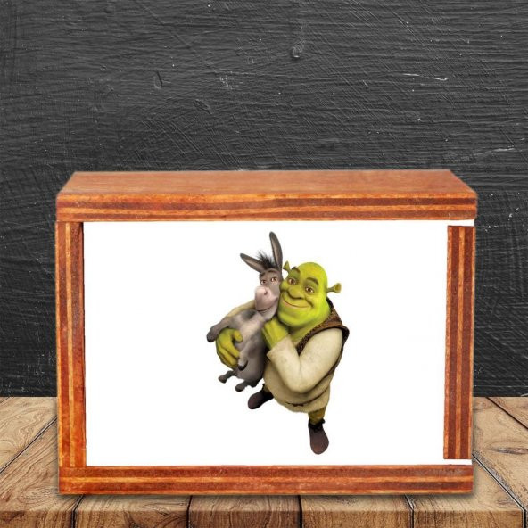 Shrek Ve Eşek Ahşap Doğal Kutulu Kupa - 3