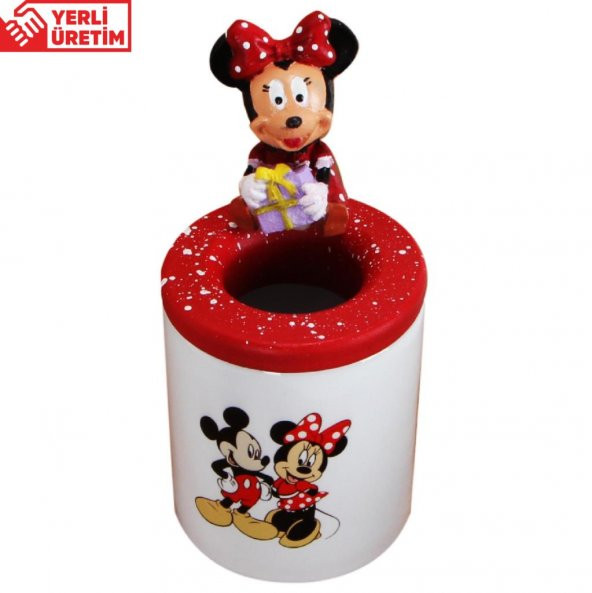 Mickey Mouse Minnie Mouse Biblo Seramik Kalemlik - 2