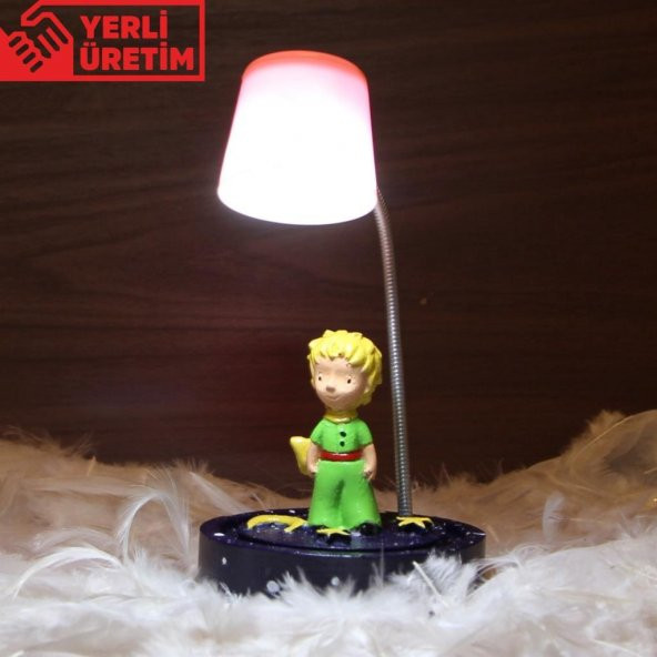 Küçük Prens Pembe Masa Gece Lambası Işıklı Biblo - 2