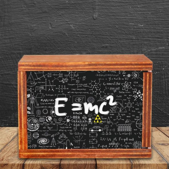 Einstein İzafiyet Teorisi Ahşap Doğal Kutulu Kupa - 3