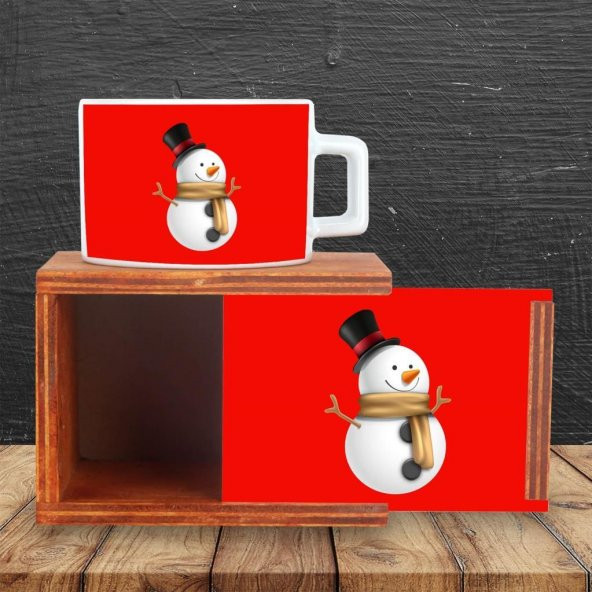 Kardan Adam Ahşap Doğal Kutulu Kupa - 2