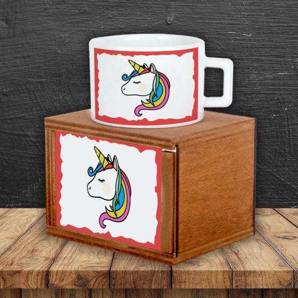 Unicorn Ahşap Doğal Kutulu Kupa
