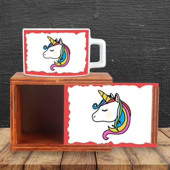 Unicorn Ahşap Doğal Kutulu Kupa - 2