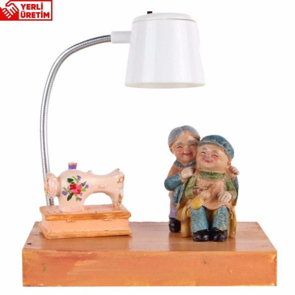 Bir Ömür Seninle Tatlı Aşıklar Işıklı Biblo Beyaz Masa Gece Lambası - 2