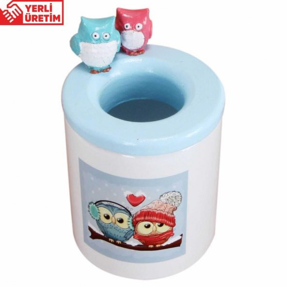 Baykuş Biblolu Kalemlik Seramik - 2