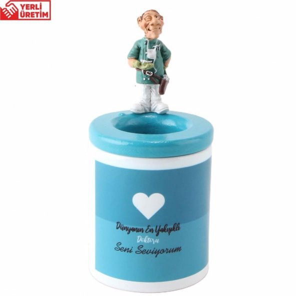 Dünyanın En Yakışıklı Doktoru Kalemlik Dişçi Biblo Detaylı Seramik Kalemlik