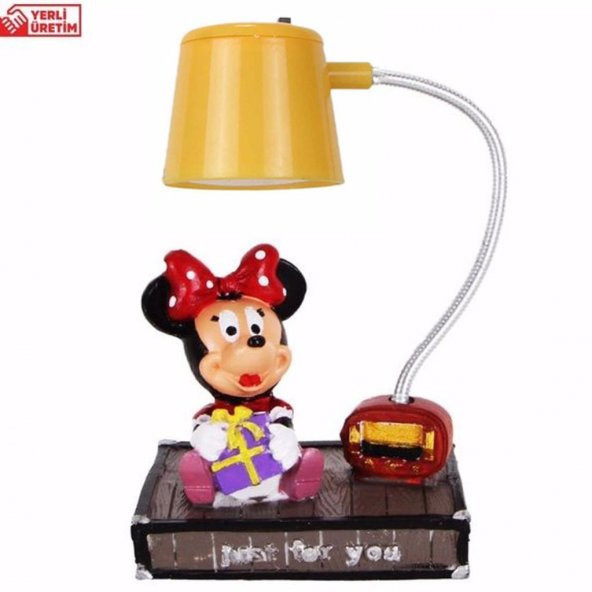Minnie Mouse Kırmızı Puantiyeli Masa Gece Lambası Işıklı Biblo