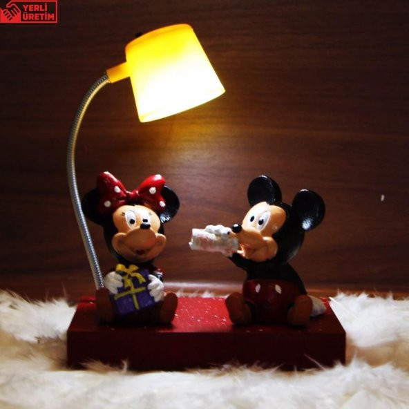 Mickey Mouse Minnie Mouse Işıklı Biblo Masa Gece Lambası - 2