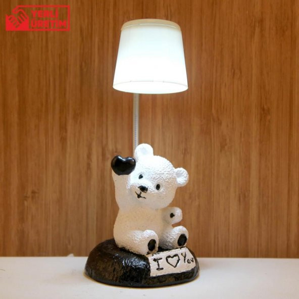Sevimli Taraftar Panda Siyah Beyaz Panda Masa Gece Lambası Işıklı Biblo