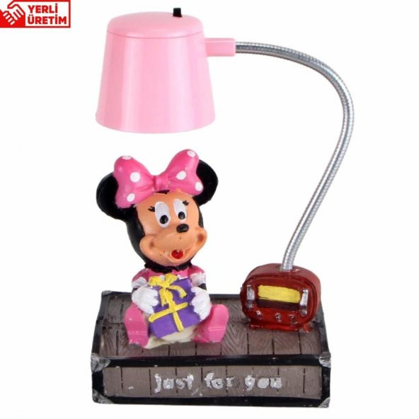 Minnie Mouse Masa Gece Lambası Işıklı Biblo Pembe