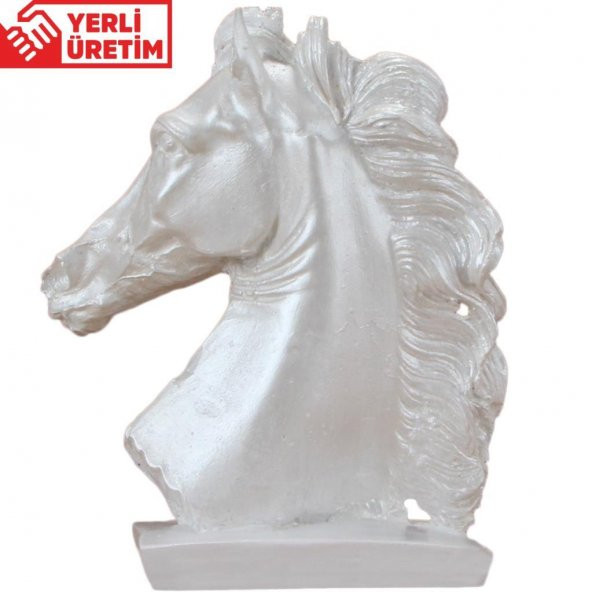 Beyaz At Dekoratif İkili Poliüretan Biblo Hediye Seti - 2