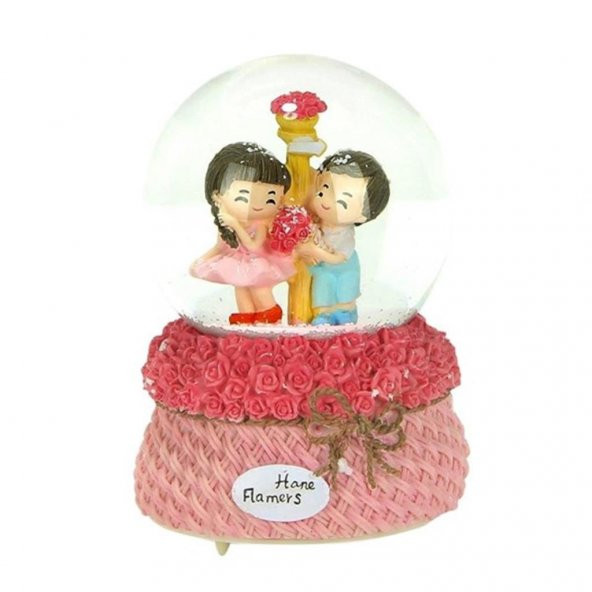 İlk Öpücük B Su Küresi Kurmalı Büyük Boy Kar Küresi