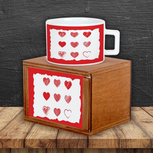 Kalpli Ahşap Doğal Kutulu Kupa