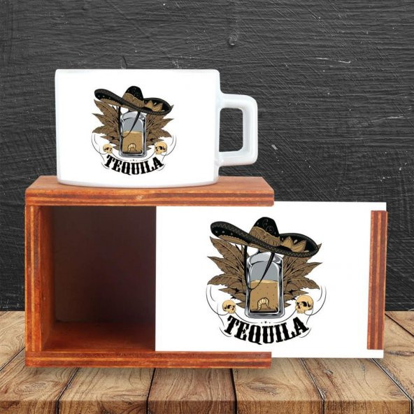 Tequila Ahşap Doğal Kutulu Kupa - 2