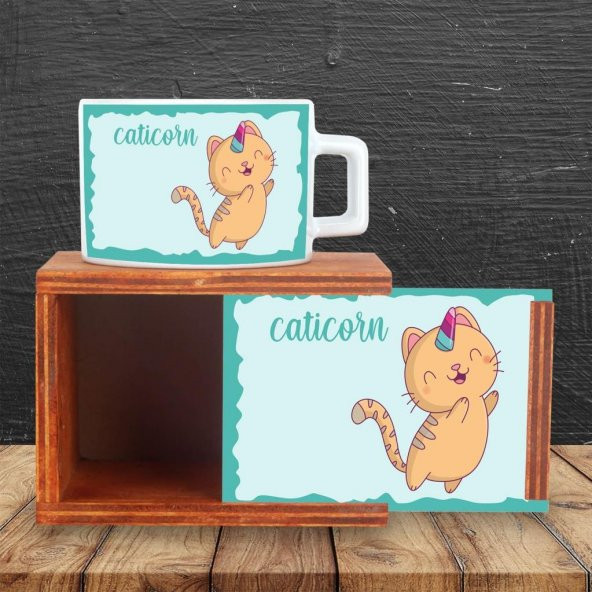 Caticorn Ahşap Doğal Kutulu Kupa - 2