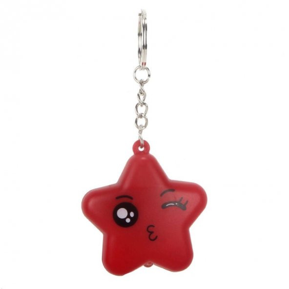 Yıldız Işıklı Sesli Anahtarlık Kırmızı