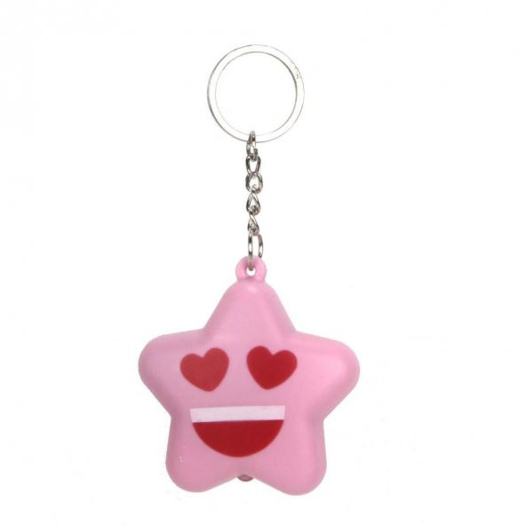 Yıldız Işıklı Sesli Anahtarlık Pembe