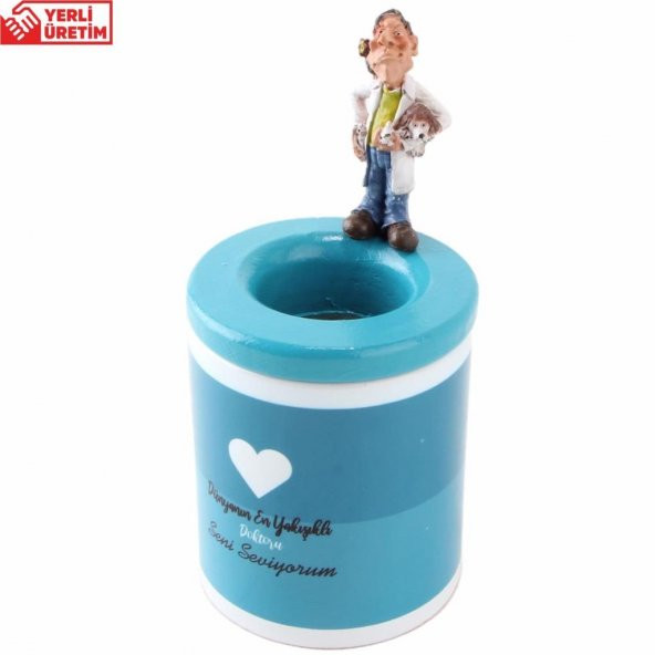 Dünyanın En Yakışıklı Doktoru Kalemlik Veteriner Hekim Biblo Seramik Kalemlik - 2