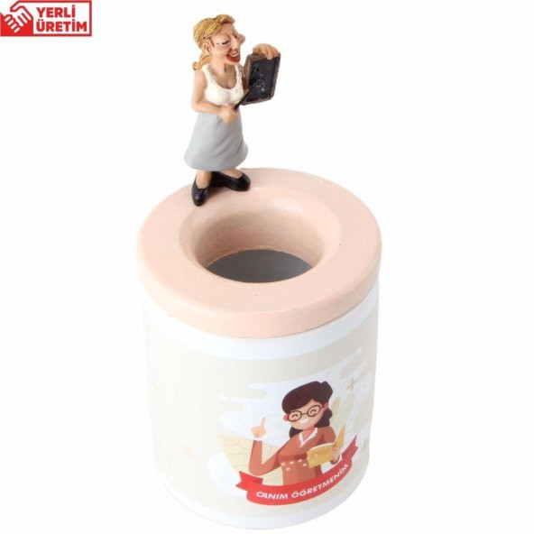 Canım Öğretmenim Kalemlik Öğretmen Biblo Detaylı Seramik Kalemlik - 2