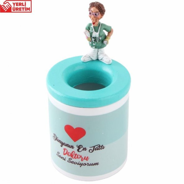 Dünyanın En Tatlı Doktoru Kalemlik Özel Dişçi Biblo Detaylı Seramik Kalemlik - 2